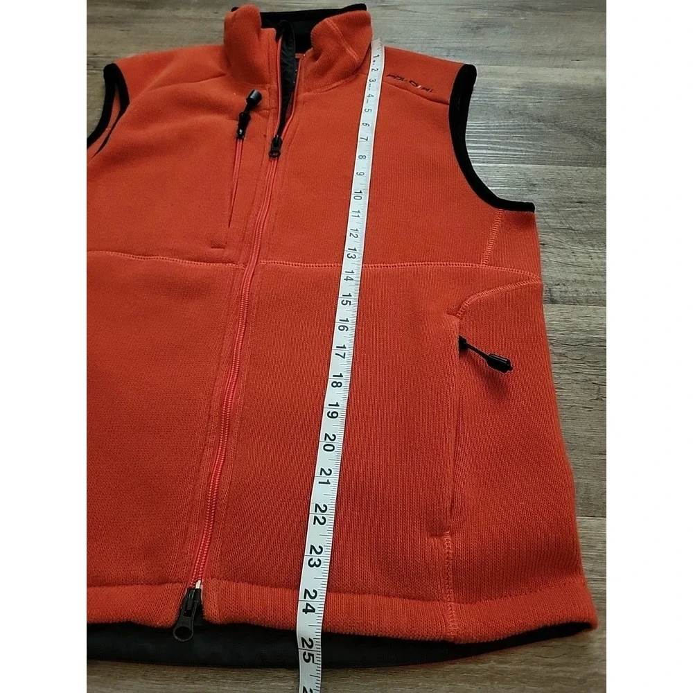 Polo Ralph‎ Lauren Men's Vintage Orange Fleece Full-Zip Vest Small Sleeveless